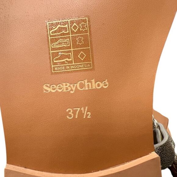 See by Chloé Nola Gold Sandals Size 37.5 / 7.5 - Picture 5 of 8